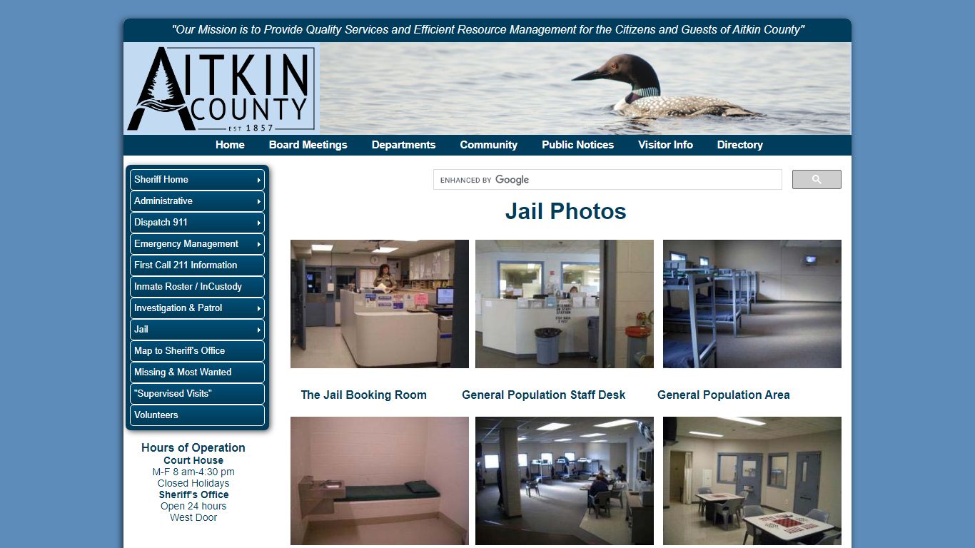 Photos of the jail area. - Aitkin County, Minnesota
